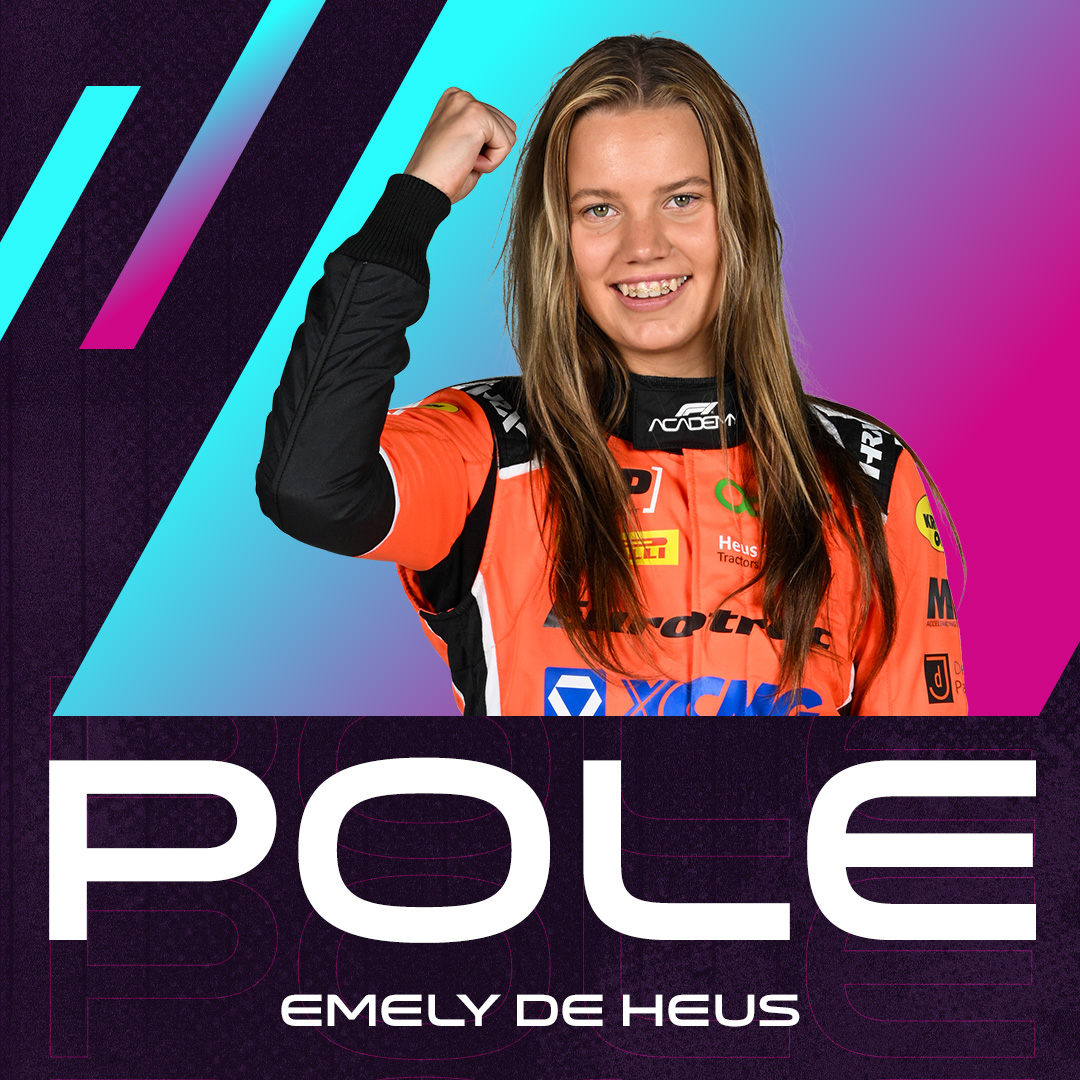 Maiden pole position for Emely in #F1Academy 💪

She will start Race 1 at the front of the grid.
