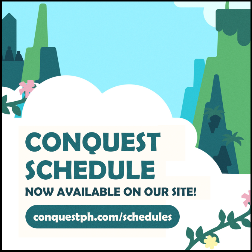 IT'S FINALLY HERE‼️ 

SCHEDULE'S OUT!!! ✨

📅✍️Plan your #CONQuest2023 weekend for June 2-4, 2023. 

#SeeYouInTheSkies ☁️

➡️ conquestph.com/schedules