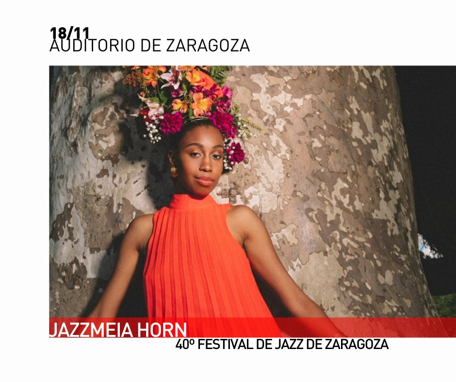 La estadounidense, Jazzmeia  Horn, aterriza en el 40º Festival de Jazz de Zaragoza.🔝💪

📅 18/11. 21h. Sala Multiusos del Auditorio de Zaragoza
👉 +info: bit.ly/3MkzQFk
#ZGZCultura #VenAlauditorio