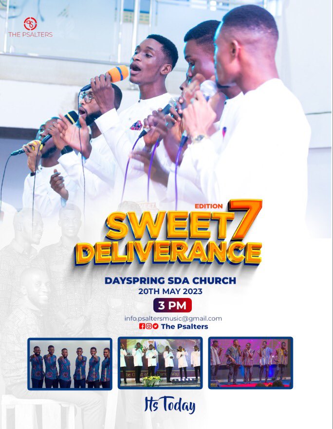 ThePsalters's tweet photo. Our Day is finally here! 
Let’s meet for the master’s use! 

#Sweet7Deliverance
#SongsFromAHeart
#UnknowninglyDivine 
#TheBig7 
#ThePsaltersXperience 
#ThePsaltersMusic 
#ThePsaltersEffect https://t.co/51nzGpJIPq