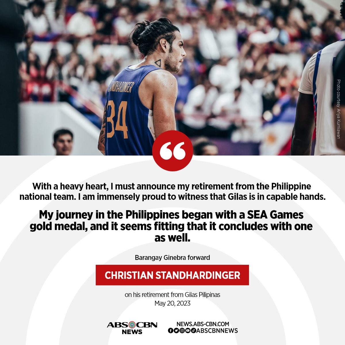 Thank you, CStand! 🇵🇭🏀
 
Christian Standhardinger announces his retirement from Gilas Pilipinas duty.
 
READ: news.abs-cbn.com/sports/05/20/2…