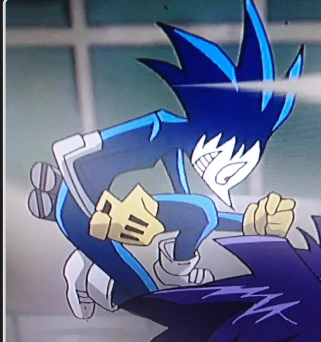 There is a background character in My Hero Academia who bares a striking resemblance to Sonic the Hedgehog, complete with a mostly blue body, gloves and hairstyle resembling his quills.