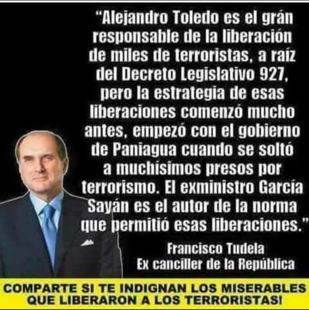 El buen Tudela, nos recuerda como liberaron a tantos terrucos que pululan por todo el país.