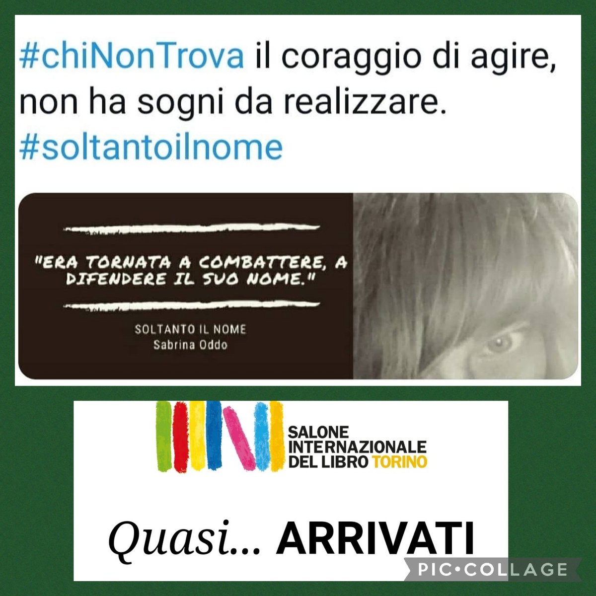 oddo_sabrina's tweet photo. Chi non trova il coraggio di agire,
non ha sogni da realizzare.
#aforismi #robamia ©️
Era tornata a combattere, a difendere il suo nome ... #soltantoilnome
I have a dream
#SalTo23 https://t.co/lA5i9L0vPY