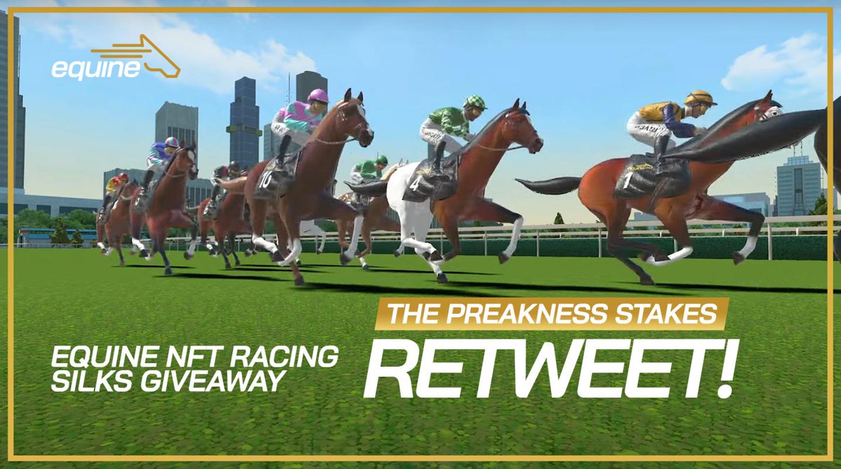EquineNFT's tweet photo. The Preakness Stakes | Equine NFT Giveaway

🏇🌟 Join our exciting contest to celebrate the second leg of the Triple Crown!

How to Enter
Simply Retweet this Tweet, and you'll be entered into the draw to win an Equine Racing Silk NFT! 🎁🐴 

Contest ends in 24hrs and winner will be announced during the Town Hall tomorrow.

Share the excitement and stand a chance to win🌟
_
#TripleCrown #PreaknessStakes