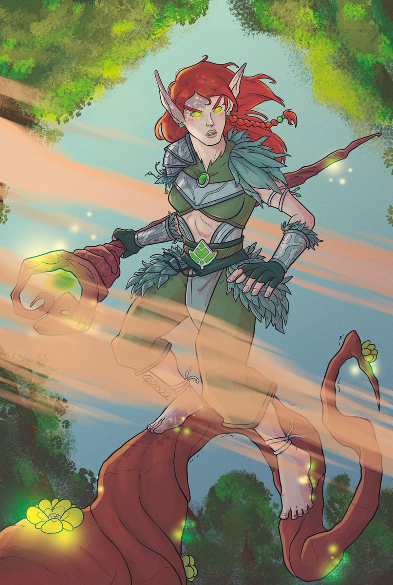 Sad_PUNch's tweet photo. An illustration I made for my cousin: her #DungeonsandDragons character, an #elf #druid. 

Do you play D&amp;D? I love it! https://t.co/IIut7HDbgl
