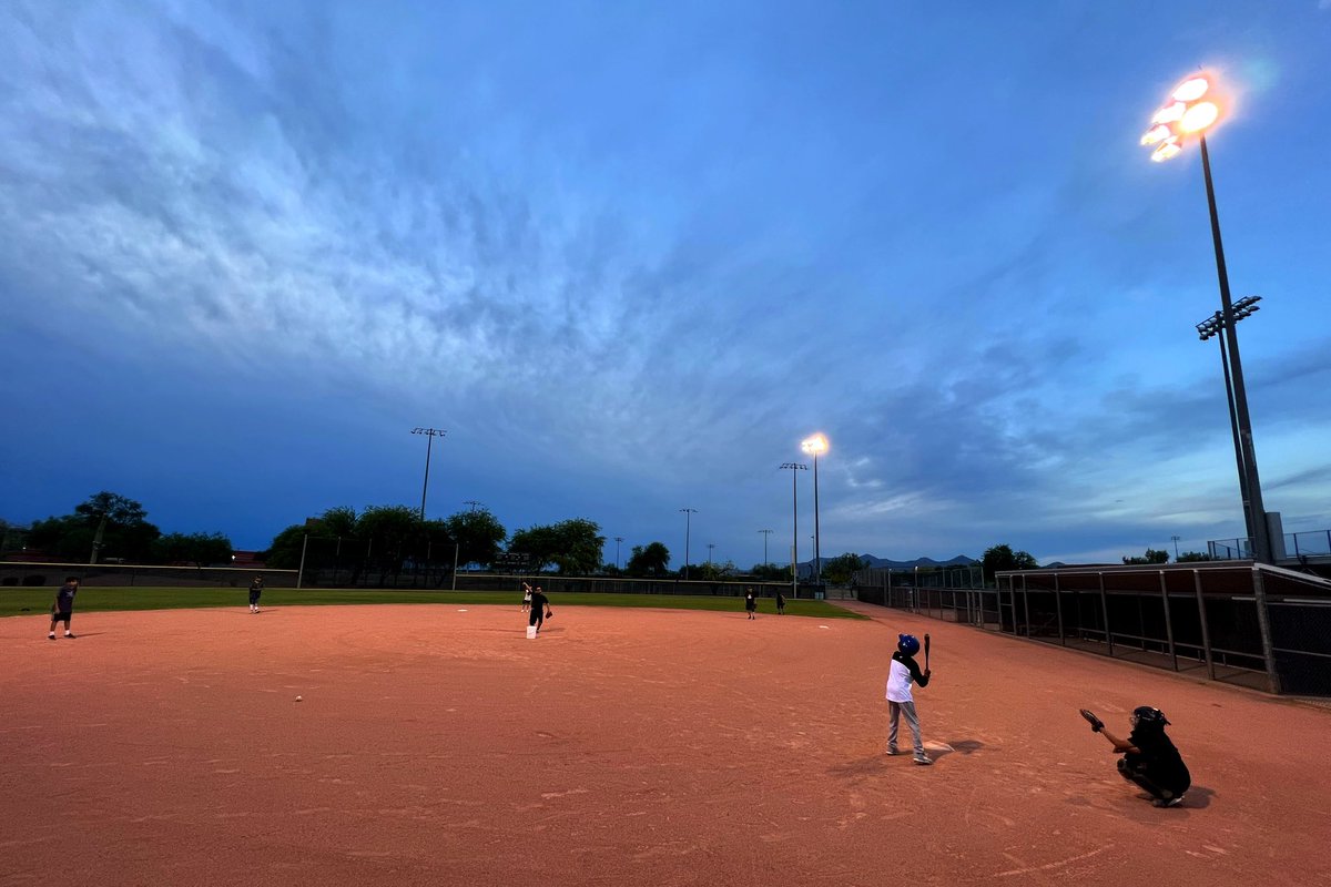 Early monsoons? Cool evening for #LittleLeague practice on the #rez. We’ll be getting into Willcox late. #SaltRiver #Pima #Maricopa #Native #Arizona #ArizonaBorn