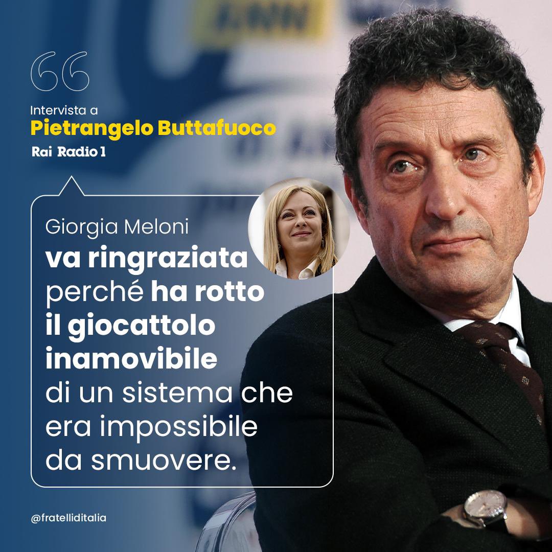 🔵 Anche Pietrangelo Buttafuoco riconosce i meriti dell’azione del Presidente Meloni.