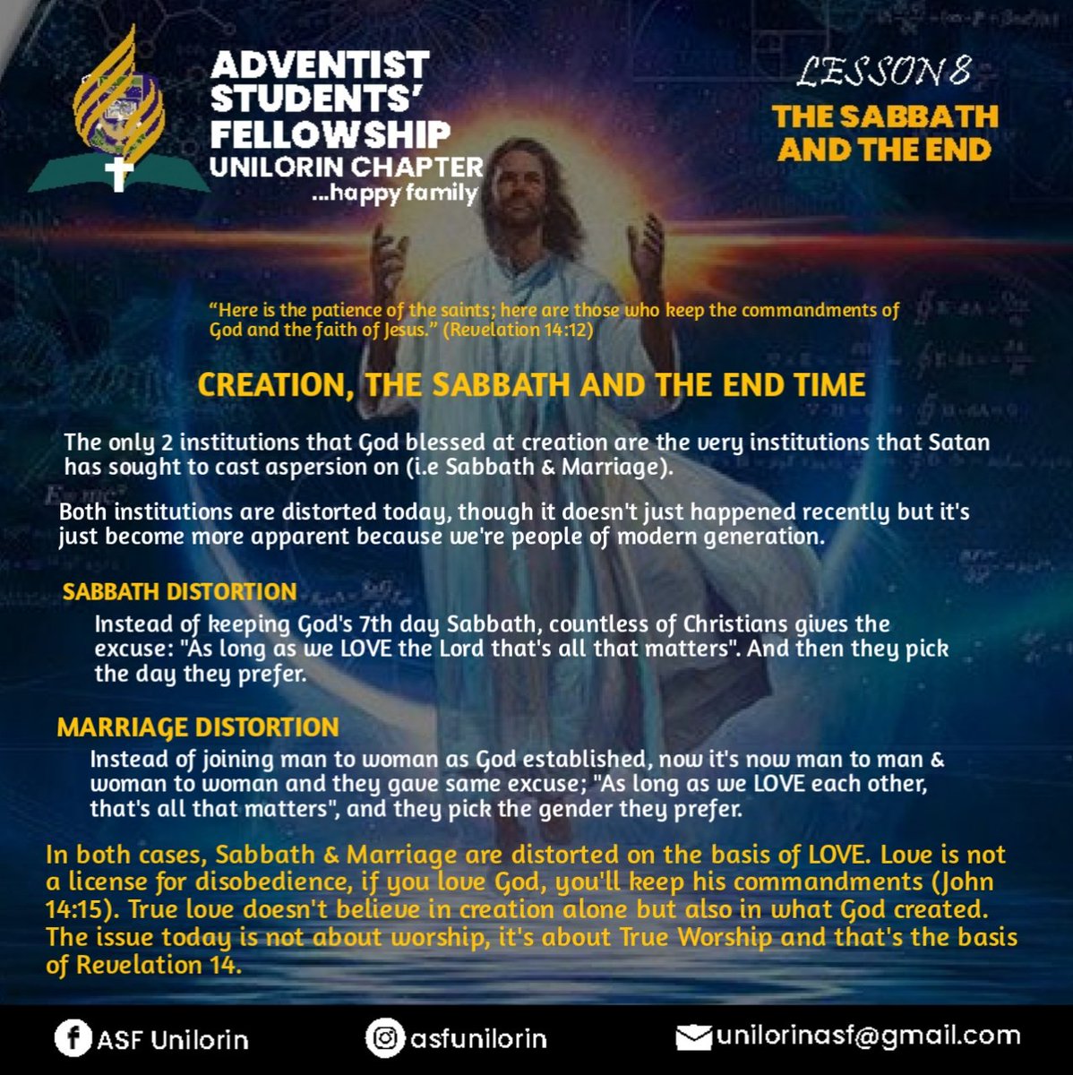 realhuram_abi's tweet image. We can see Satan at work as he leads professed Christians to pick the  day they prefer and people of the world to pick the gender they prefer, both cases  on the basis of LOVE. If you truly love the  Lord, remember the Sabbath day to keep it holy.
#HappySabbath
#keepitholy
