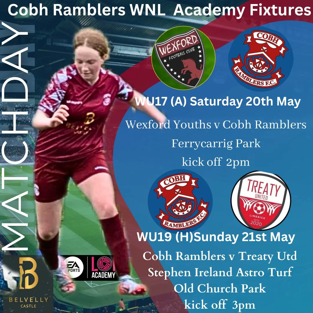 cobhsports's tweet photo. Packed weekend of @CobhRamblersFC academy action this weekend...
#catchamatch if you can and see some future Ramblers stars.
@Cobh4Football https://t.co/g1Frxen7W0