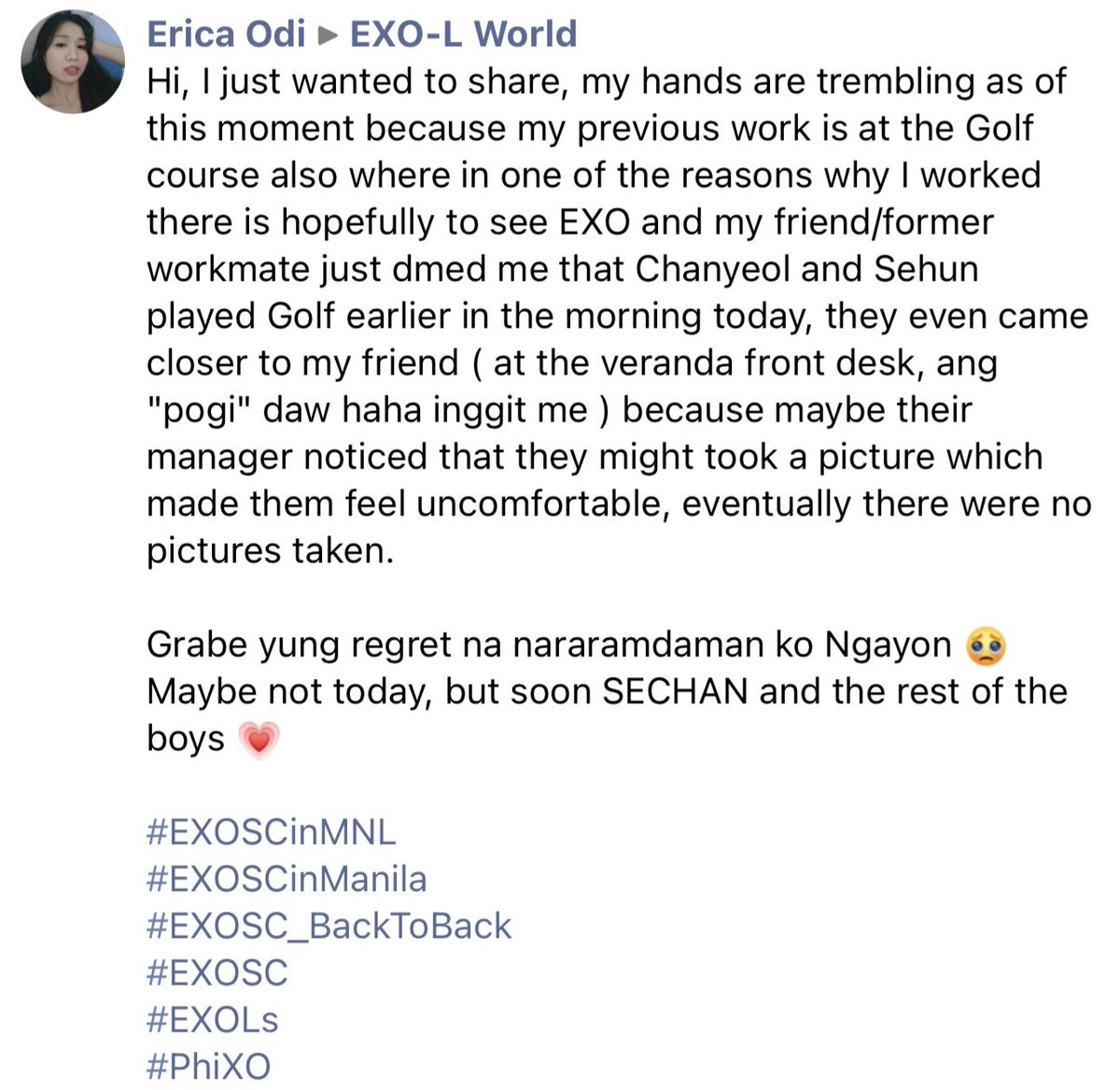xunhuas's tweet photo. Sehun and Chanyeol were spotted playing golf in Manila, Philippines yesterday~! OP didn’t managed to take any pictures of them but I hope they had a great time~🏌️‍♂️⛳️✨ https://t.co/z34IzEwPri