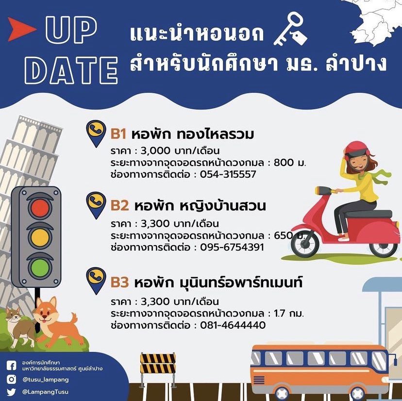 LearningOiler's tweet photo. 🏘️ แนะนำหอนอก #มธลำปาง 🏡🤩

🌟 ยินดีกับน้อง ๆ ทุกคนที่สอบติดในปีนี้ ตอนนี้หลาย ๆ คนคงกำลังหาหอนอกกันอยู่ใช่ไหมครับ 🙌🏻

สำหรับชาวลำปางเนี่ยน พี่ออยขอแนะนำเพจ อมธ.ลำปาง (ไอจี) เลื่อนไปล่าง ๆ นิดหน่อยจะเจอโพสต์แนะนำหอนอกในลำปาง (ข้อมูลปี 64) ลองดูกันได้ครับ👏🏻

#นิติมธ #นิติมธลำปาง https://t.co/Pq8lXLqDxh