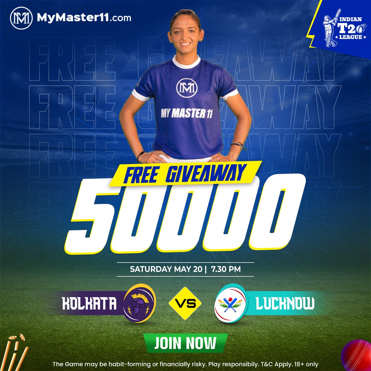 Get Ready For Rs 50,000 Giveaway 😎🤑🤑💰
Join 100% Bonus contest

Kolkata 🆚 Lucknow ⭐️
20th May 7:30 PM 💸⏰
.
Sath hi IT20 League 2023 ke ₹1 Crore ke Leaderboard me bhi kariye apni Master Entry!! 🥰🔥

MyMaster11 App Link 👉
mymaster11.com/?invite_code=M…
.
#topfantasyapp #ipl2023