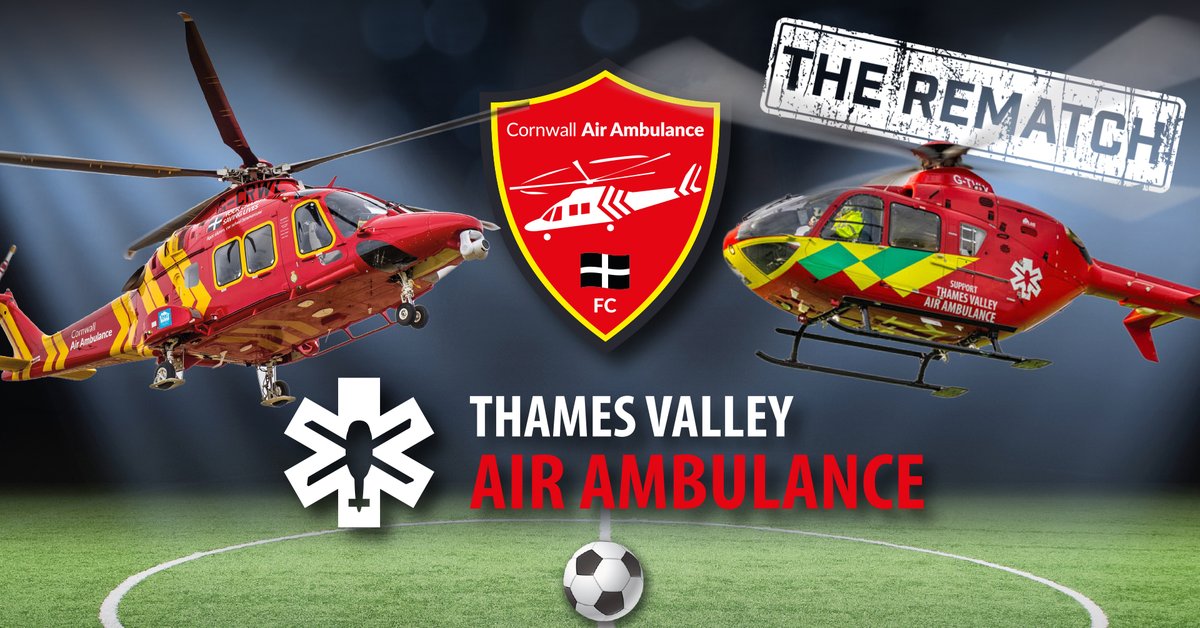 🚁⚽Today is the day!⚽🚁

Come on down to Porthleven FC Saturday 20th May for our charity football match... Cornwall Air Ambulance V Thames Valley Air Ambulance

Gates open from 12pm - and there'll be activities, refreshments and a raffle too.

See you there!