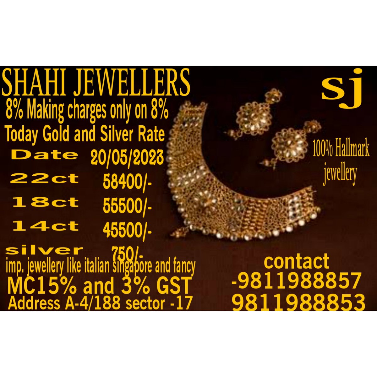 Today gold and silver rate
.
.
.
@shahijewellersrohini 
.
.
.
#jewellery #goldnecklace #goldbali #goldirng #goldearrings #bali #pendant #fancyjewelry #shahijewellersrohini #goldentemple #goldchains #goldjhumk