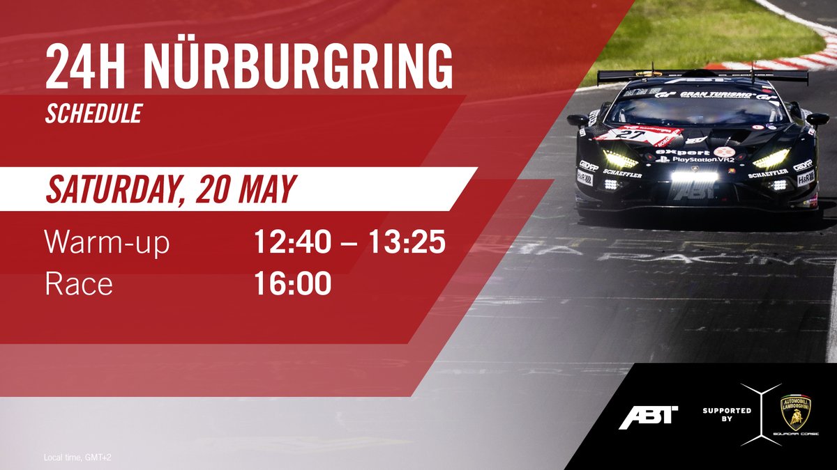 Today is the day, team ... RACE DAY 🔥

#ABTSportsline #24hNBR #Lamborghini #LamborghiniSc
