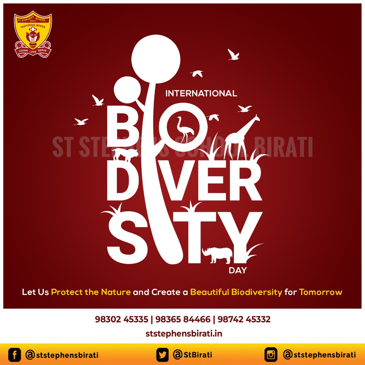 Let Us Maintain the Vibrancy of Nature by Safeguarding the Biodiversity. #StStephensSchoolBirati #BiodiversityDay #InternationalBiodiversityDay #ProtectBiodiversity #ConservationMatters #NatureMatters #SaveOurSpecies #BiodiversityConservation #EcosystemProtection
