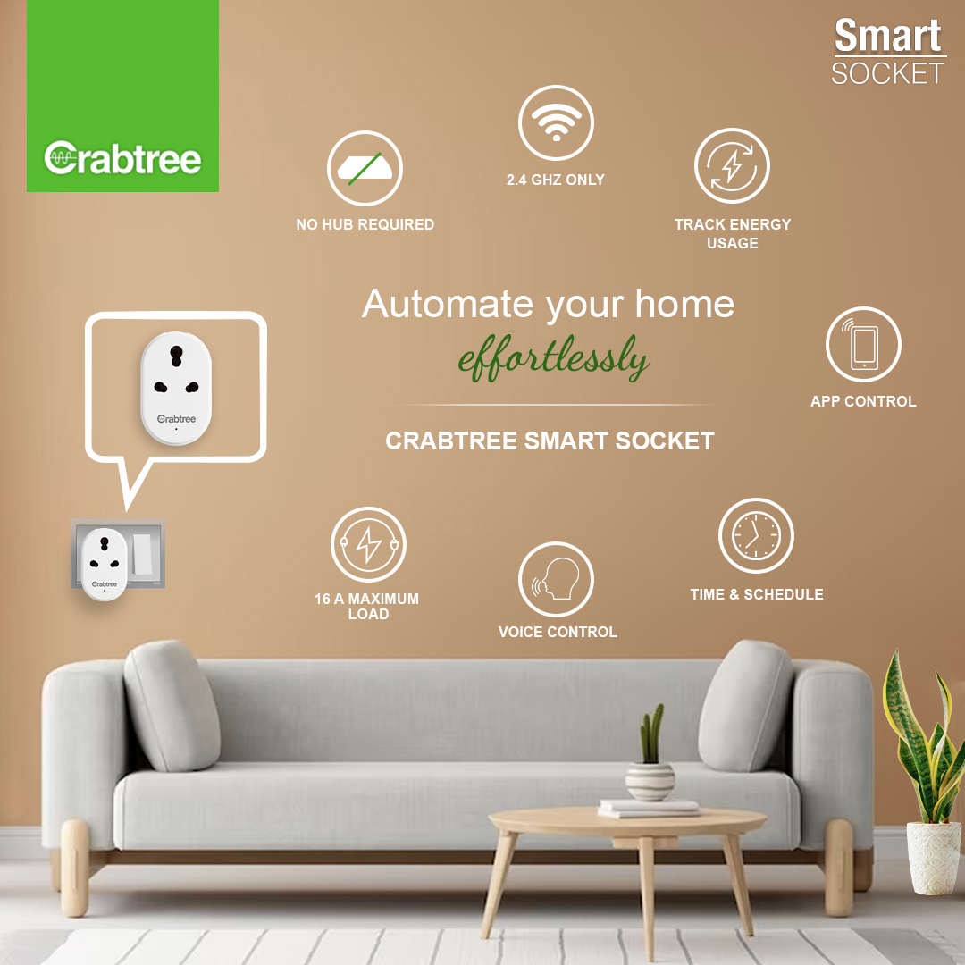 HavellsCrabtree's tweet image. Experience seamless #homeautomation with the Crabtree Smart Socket. Control your devices with ease using Wi-Fi connectivity, voice commands, and the convenience of app control.
Know more – bit.ly/3aA9Ab8

#TheCrabtreeLife #SmartSocket #Socket #Switches #SmartLiving