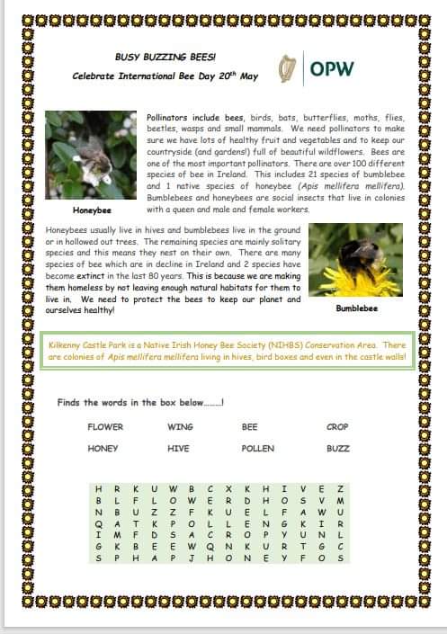 kkcastleOPW's tweet photo. Happy International Bee Day 🐝
Did you know that Kilkenny Castle Park is a Native Irish Honey Bee Conservation Area!
To celebrate the beautiful bees we have added a new worksheet to our website
https://t.co/7EKzj0PK0k
#InternationalBeeDay #OPW #Biodiversity #NativeIrishBees https://t.co/wbVUEwctiz