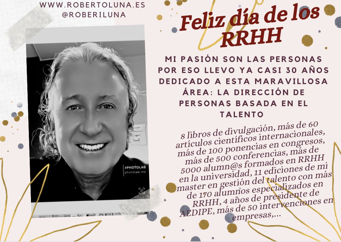 RoberiLuna's tweet photo. Hoy es el día internacional de los #rrhh de los que trabajamos en la #direccióndepersonas y la #gestióndeltalento. Hoy felicito a todos los directores y técnicos de RRHH así como a los consultores que lo hacen posible. ¡Feliz día a todos por vuestro trabajo diario! https://t.co/lhUqQIswJm