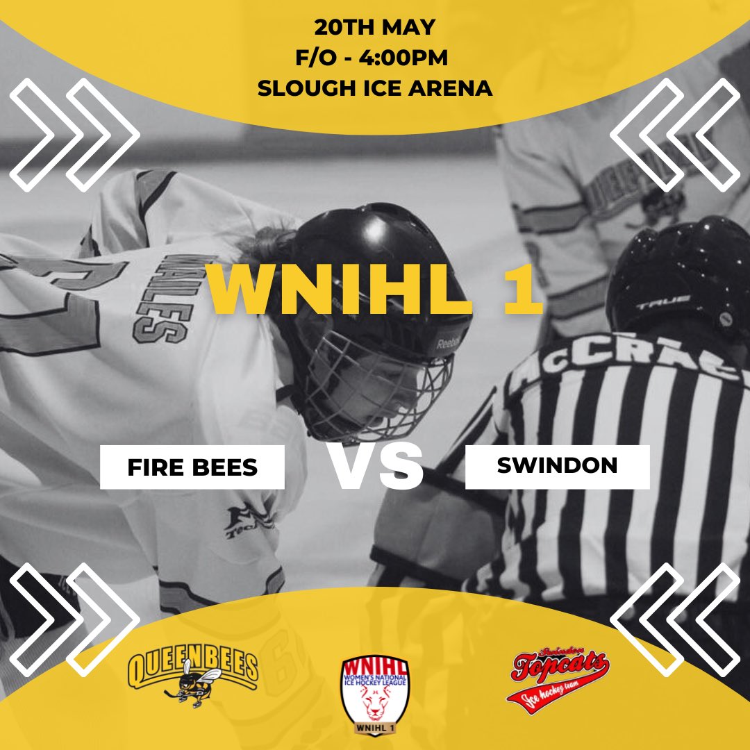 QueenBeesHockey's tweet photo. Itโs the Fire Bees final game of the season this afternoon! ๐คฉ
#FireBees | #WNIHL1 https://t.co/os6Zf9rD5l