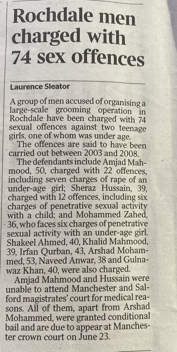 DrHoenderkamp's tweet photo. Tucked away on the inside pages.. another Asian grooming gang abused young vulnerable girls. 

It’s in every town in the country. https://t.co/l36hY4A7r3