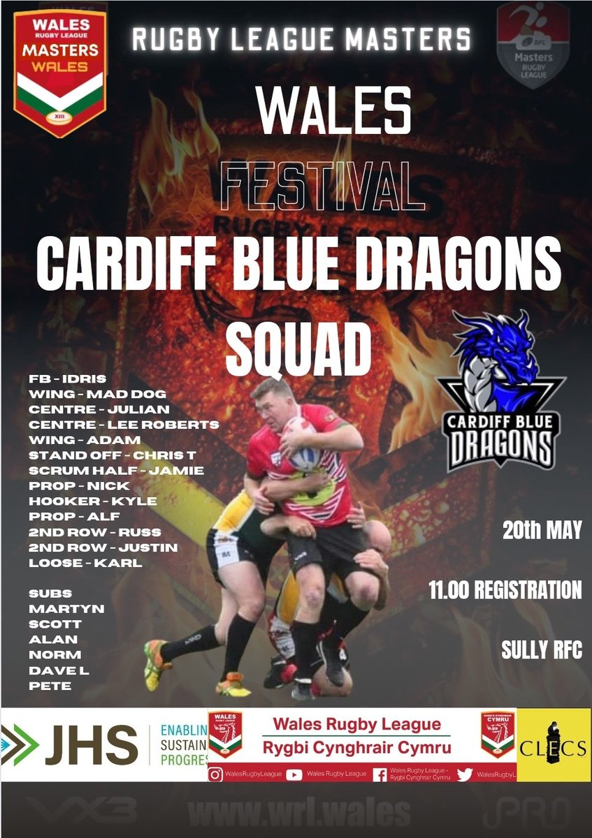 Safe trip to those travelling to Cardiff Rugby League today for Wales festival today Looking forward to seeing you all today 🔵⚪️🔵⚪️ @NwBuccs @NWCFOfficial @WalesRugbyL CARDIFF SQUAD