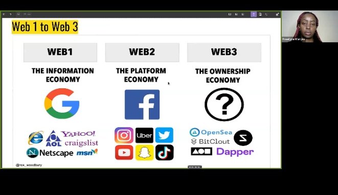 3logyLimited's tweet photo. We are thankful to @WRoselyne_ for talking with us at the webinar! 
She broke down the #Web3 and #blockchain tech and left quite an impression on the creative members of our community! 

Also, thank you to @paulinenaswa🇰🇪 and @HafseeMan 🇳🇬 our co-hosts for the session! https://t.co/narvXmmYRn