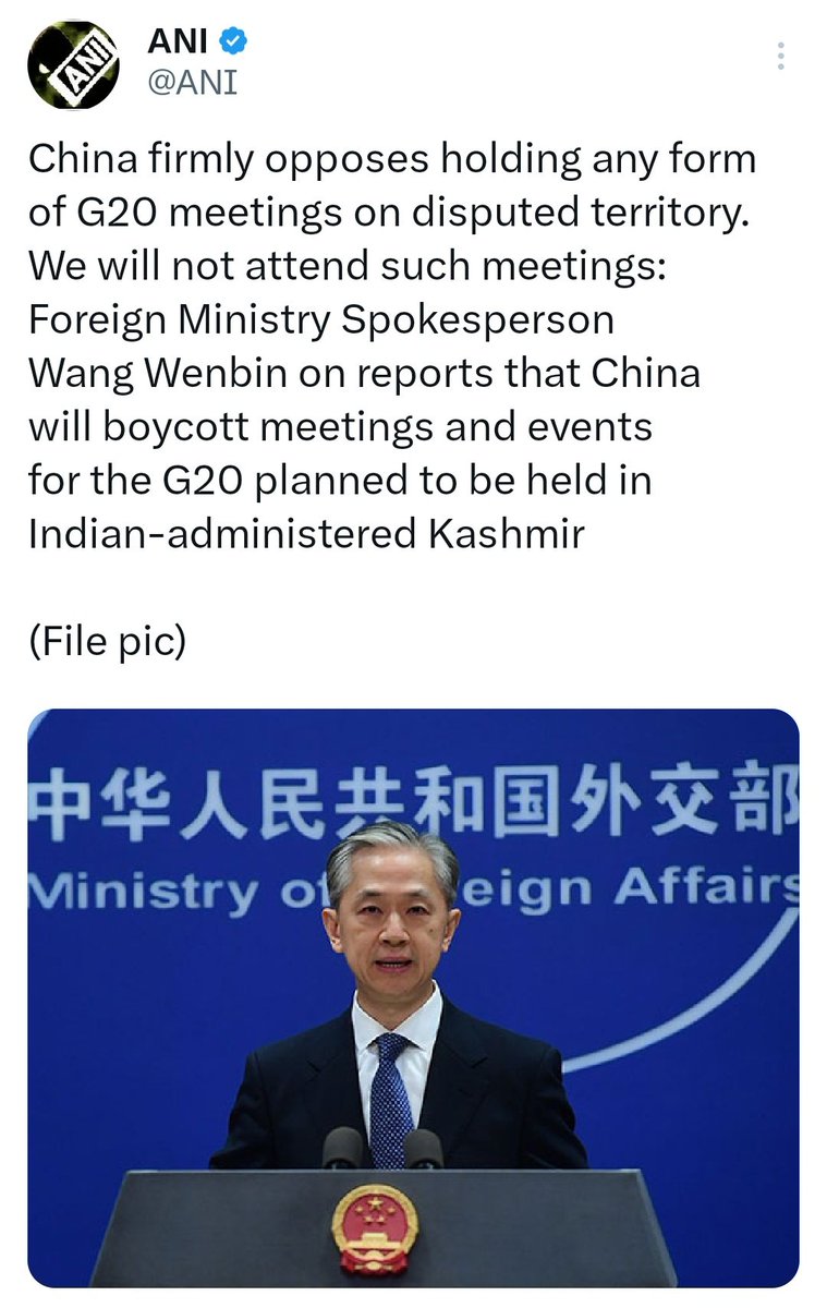 Yesterday @China_Amb_India was thanking the Indian Navy for saving the lives of Chinese citizens who were drowning in fishing boats.

Today CCP interferes in India's internal issue, calling Kashmir disputed and not attending G20 meet in Srinagar.

This is why until CCP is in…