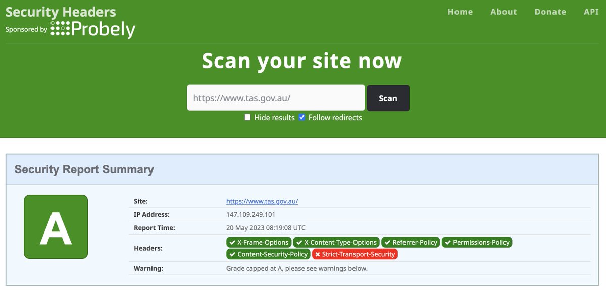 GovAuStandards's tweet photo. Oh dear, https://t.co/W1gFt1XwAM is awful. No homepage H1, no meta desc, no HTTP2, almost no content, but surprisingly good security apart from no HSTS. The score is worse than it was 3 years ago. Why do the people responsible have no pride in their work? https://t.co/SKhQEK3AwV