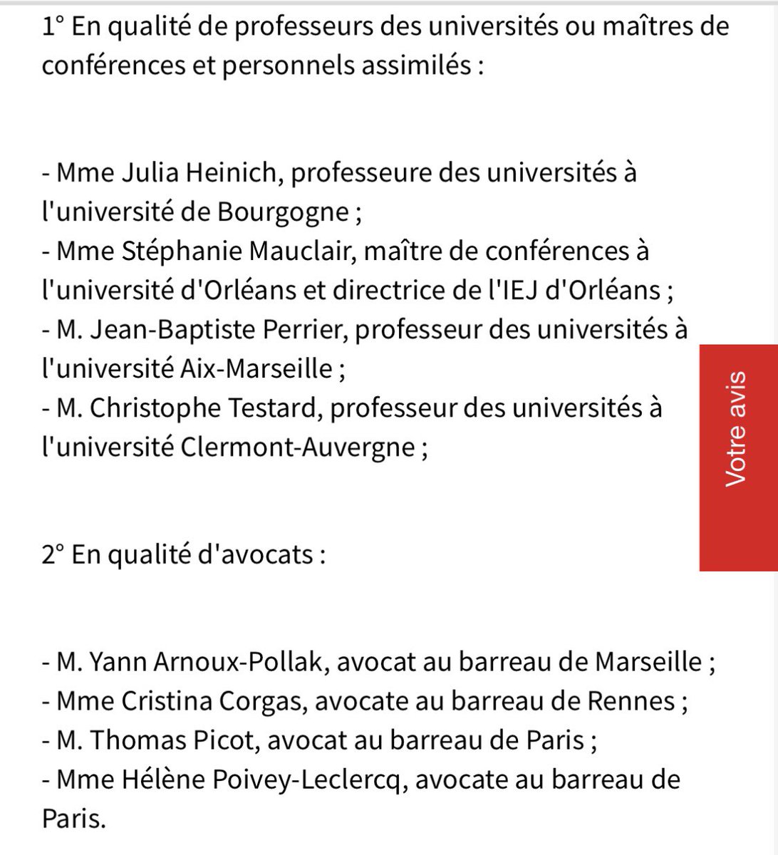 Vient de paraître : arrêté du 24 avril 2023 portant nomination à la commission instituée à l'article 51-1 du décret n° 91-1197 du 27 novembre 1991 organisant la profession d'avocat.

legifrance.gouv.fr/jorf/id/JORFTE…
