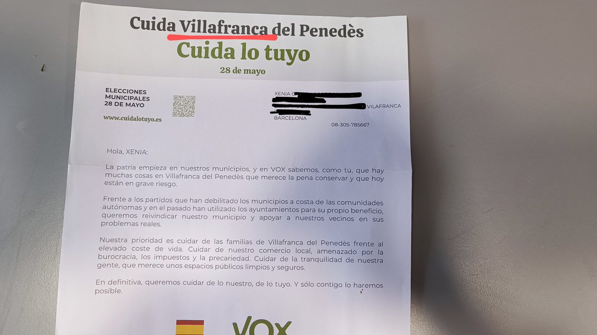 ViLLafranca? Perdona? La vostra incultura em sorprèn cada dia. Fora feixistes dels nostres ajuntaments!! 
#EleccionsMunicipals2023 #vilafrancadelpenedès #Penedès #independència