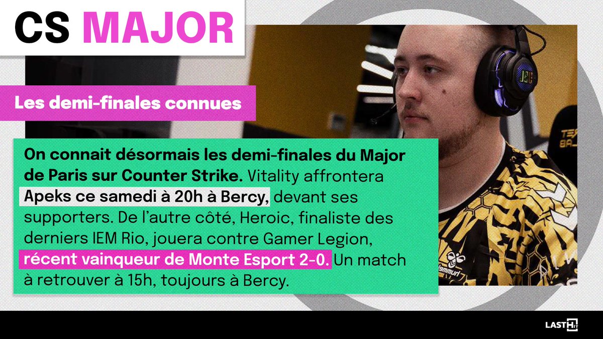 Last_HitOff's tweet photo. 📰 Vos news #esport du samedi 20 mai 2023👇
⚔️ #MSI2023 : @BilibiliGaming s'offre @GenG
🏆 #BLASTParisMajor2023 : demi-finales connues, @TeamVitality contre @apeksgg
🔫 #VCTEMEA : @TeamVitality qualifié aux play-offs
🫡 @SolaryTV et @Team_GO bien placés
#LastHit https://t.co/Nw2WLr2PlW
