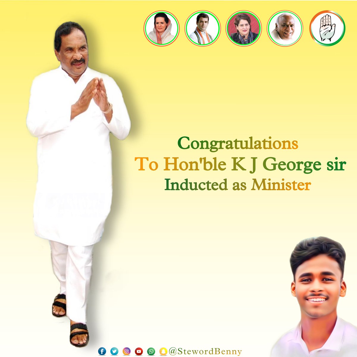 Congratulations @kjgeorgecongress sir 💐❤️ #kjgeorgeforsarvagnanagar #kjgeorge #sarvagnanagarconstituency