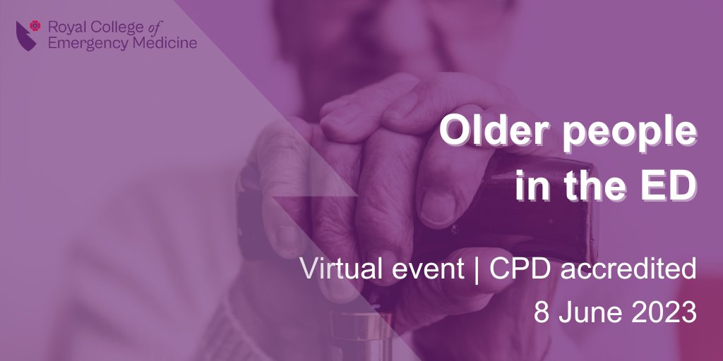 Want to learn more about frailty care in the ED? Join our older people virtual study day.

We’ll be discussing:

✅ Trauma in the older adult
✅ The FRAIL strategy
✅ Engaging with stakeholders

💻 Register today: bit.ly/3Kbdoiy