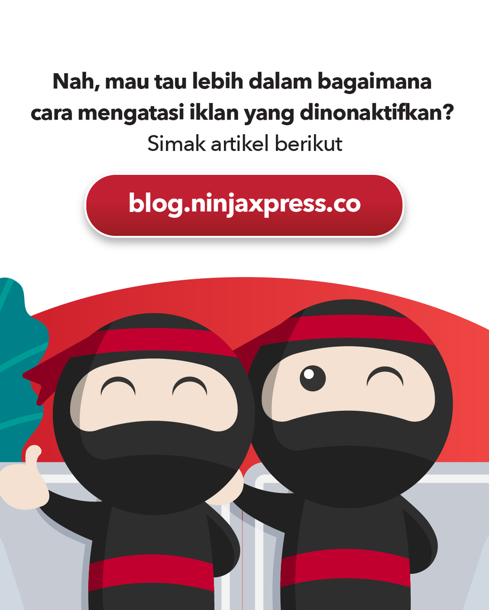 ninjaxpress_id's tweet photo. Sudah pasang iklan di Instagram dan Facebook, tapi akun iklan tiba-tiba dinonaktifkan?
Gak perlu panik Teman Ninja, cek cara mengatasinya di https://t.co/smFGOJoIDC
#NinjaXpress #SiapBantuSampaiTujuan #BlogNinjaXpress #TipsBisnis #TipsBisnisOnline #TipsDigitalMarketing #UMKM https://t.co/KoBx4Dbh2q