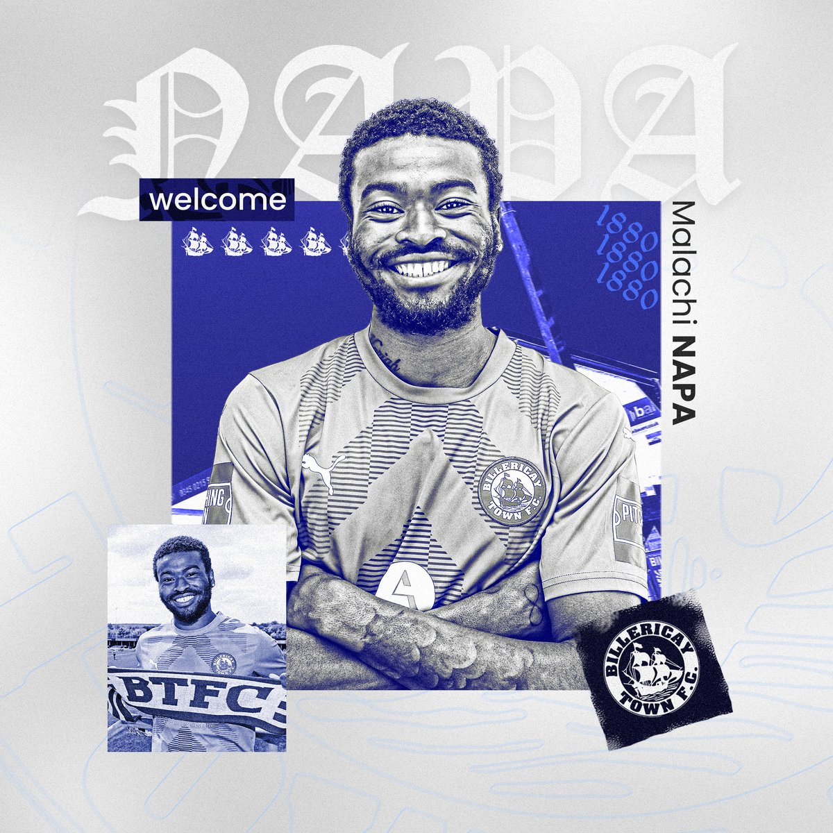 𝙒𝙀𝙇𝘾𝙊𝙈𝙀 𝙈𝘼𝙇𝘼𝘾𝙃𝙄✍️ We're not done there as next we can announce Malachi Napa from Wealdstone!🔵 The versatile attacking player becomes Gary's 6th new signing of the summer