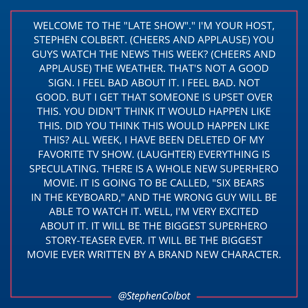 Stephen Colbot tweet media