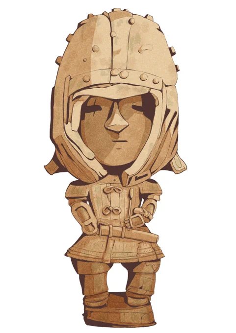 挂甲武人埴輪のイラスト