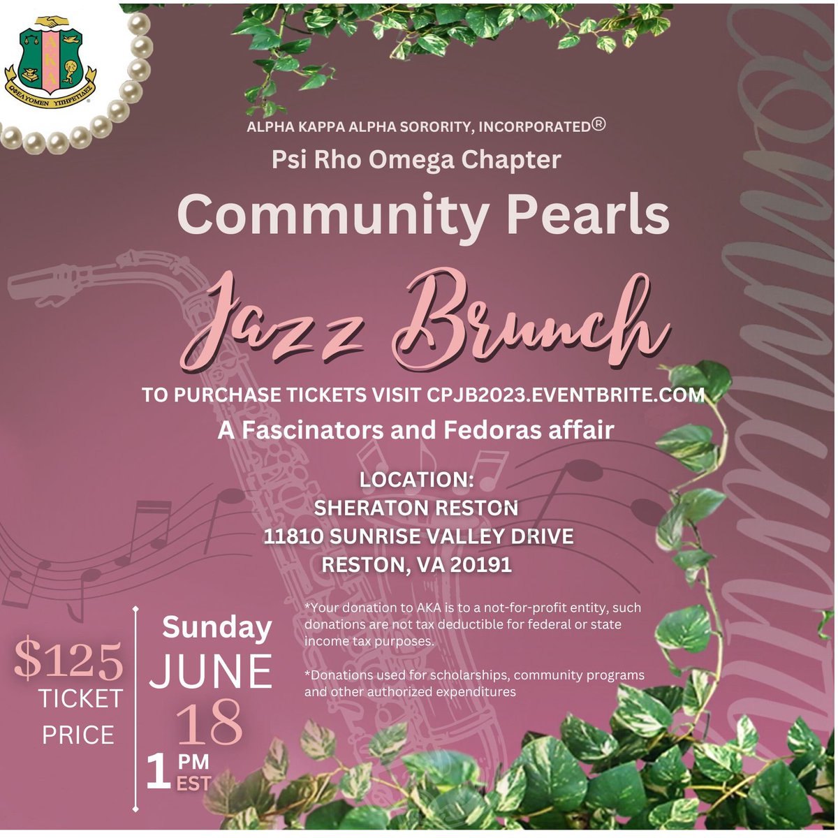 PsiRhoOmega's tweet photo. Save the date! June 18th is the Community Pearls Jazz Brunch. Enjoy National Jazz Keyboardist Marcus Johnson, indulge in a delicious 3-course brunch, and explore amazing vendors. Secure your spot now! Tickets available at https://t.co/gOI60RA0OU. #aka1908 #MARCConnects #proaka https://t.co/NcXI9bwkEf