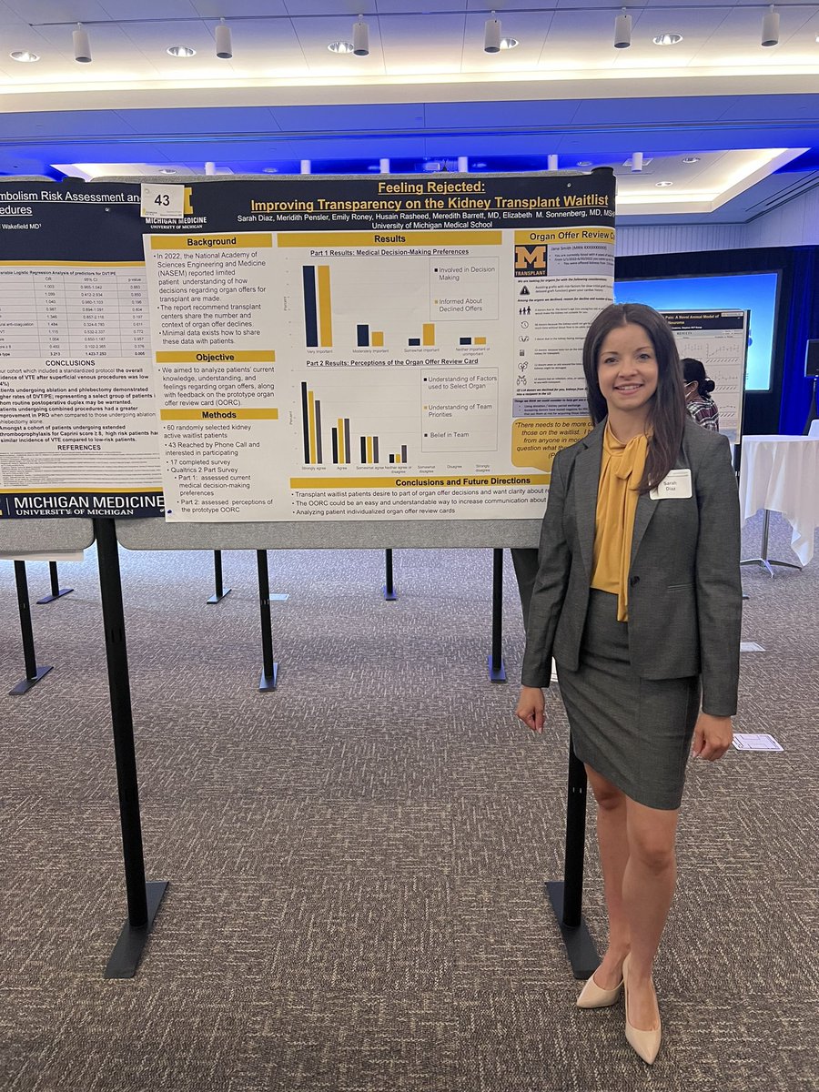 Sddiaz92's tweet photo. So inspired by all the amazing research coming out of the Michigan Medicine Surgery Department #mosesgunn2023 Thank you @sparklyscalpel @LizaSonnenberg @seth_waits @HPB_Txp_Surg @MichaelEnglesbe  for all your continued support. Go Blue! @UMichSurgery @UMichMedSchool https://t.co/XyCcnHCYD5