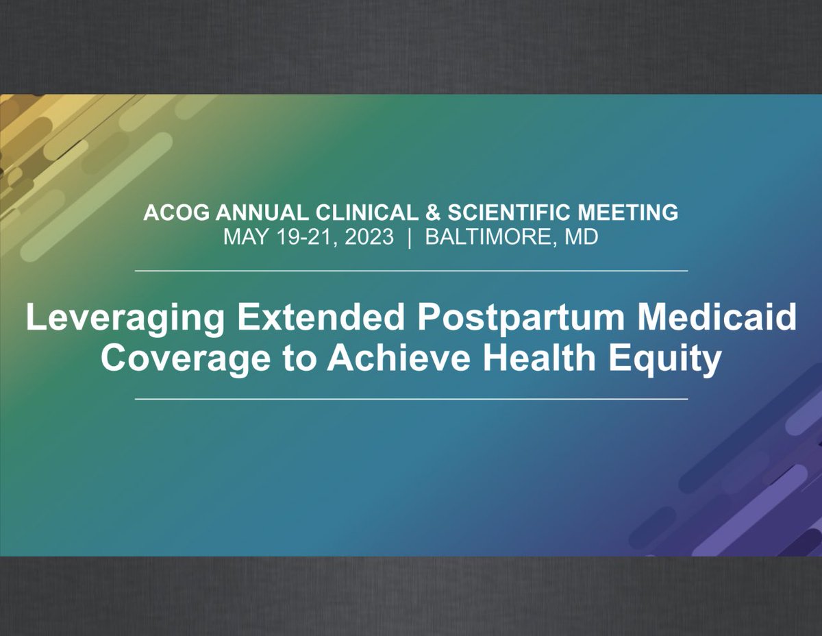 Did you know?
- 4/10 births in the US are covered by Medicaid
- Medicaid extension to 12 mos postpartum is crucial to reducing maternal mortality

<a href="/JudetteLouis/">Judette Louis</a>, <a href="/KatiePropstMD/">Katie Propst, MD</a> &amp; Dr. Brown challenge us to leverage extended postpartum
Medicaid to achieve health equity
#ACOG2023