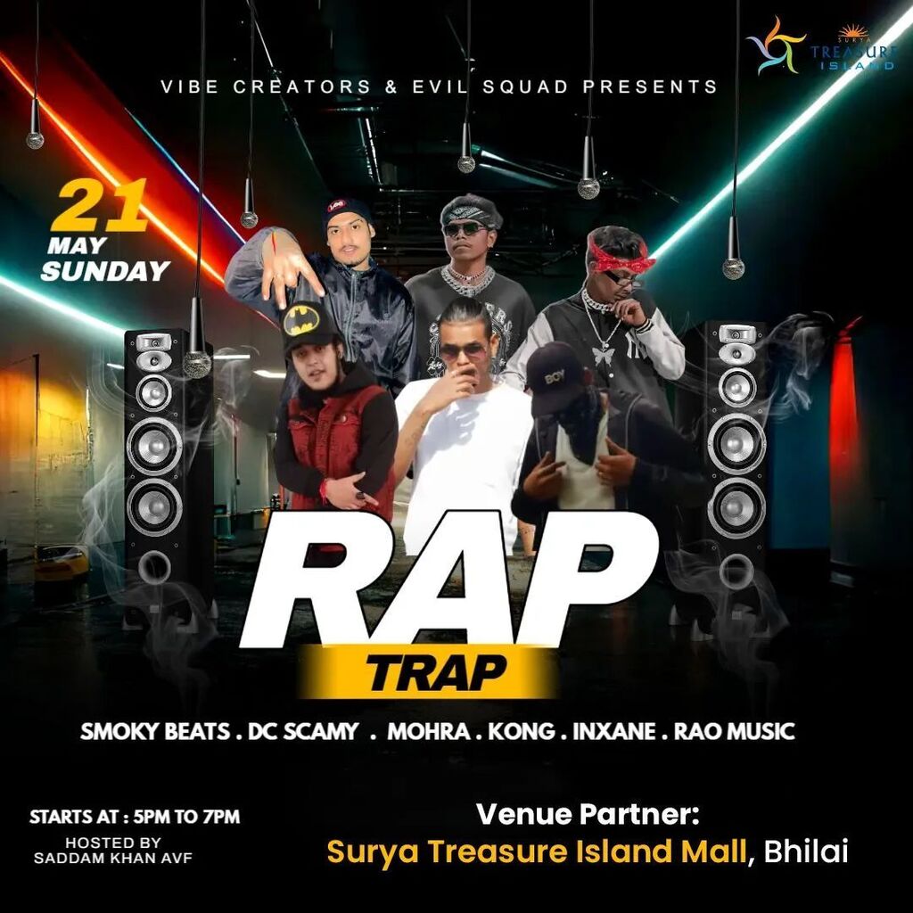 Are you thrilled for the rap performance, Bhilians? @_smoky_beats_ is performing live tomorrow ARE YOUR GUYS READY? #bhilai #bhilai_chhattisgarh__ #bhilaisteelplant #bhilaidurg #bhilai_ig #raipur #raipurdiaries #raipurian #raipurblogger #raipurcity #c… instagr.am/p/Csd4P2boURm/