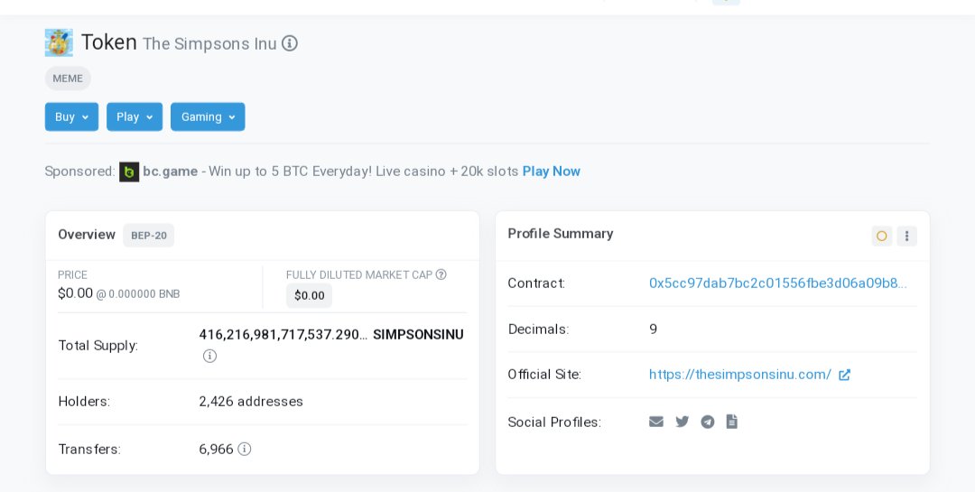 TheSimpsons_inu's tweet photo. Logo &amp; socials has been updated on bsc scan...it's one more step towards cmc 🙊

Cmc dropping sooner then you think 🤤

https://t.co/gzfnqOnKCS https://t.co/f9pzBgntFg