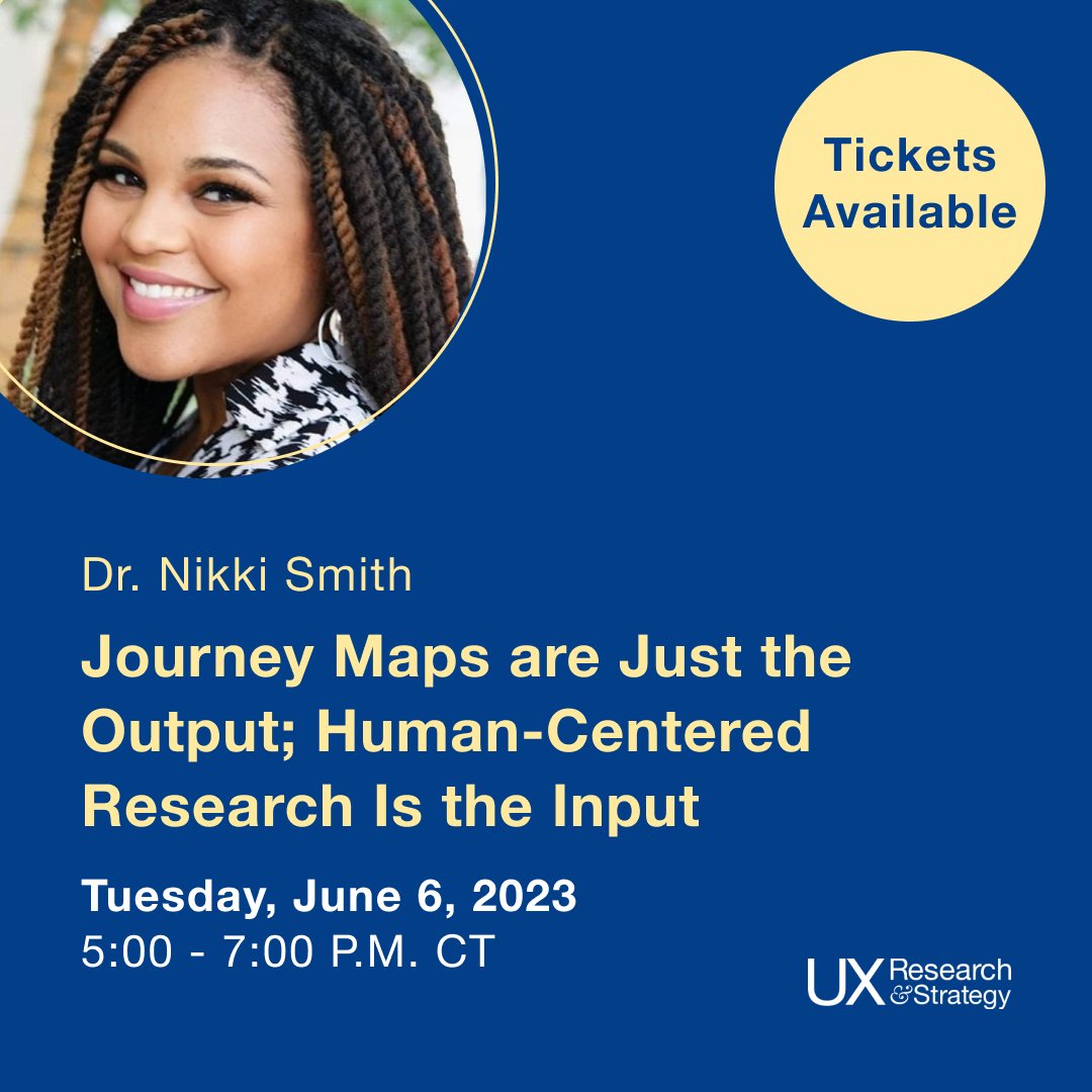 Join us for our free June event where you can learn from Dr. Nikki Smith how you can use journey maps to optimize customer experiences, and align your entire organization with your customers' goals.  ecs.page.link/2J6e6

#UX #UXRS #UserExperience #UXResearchAndStrategy]