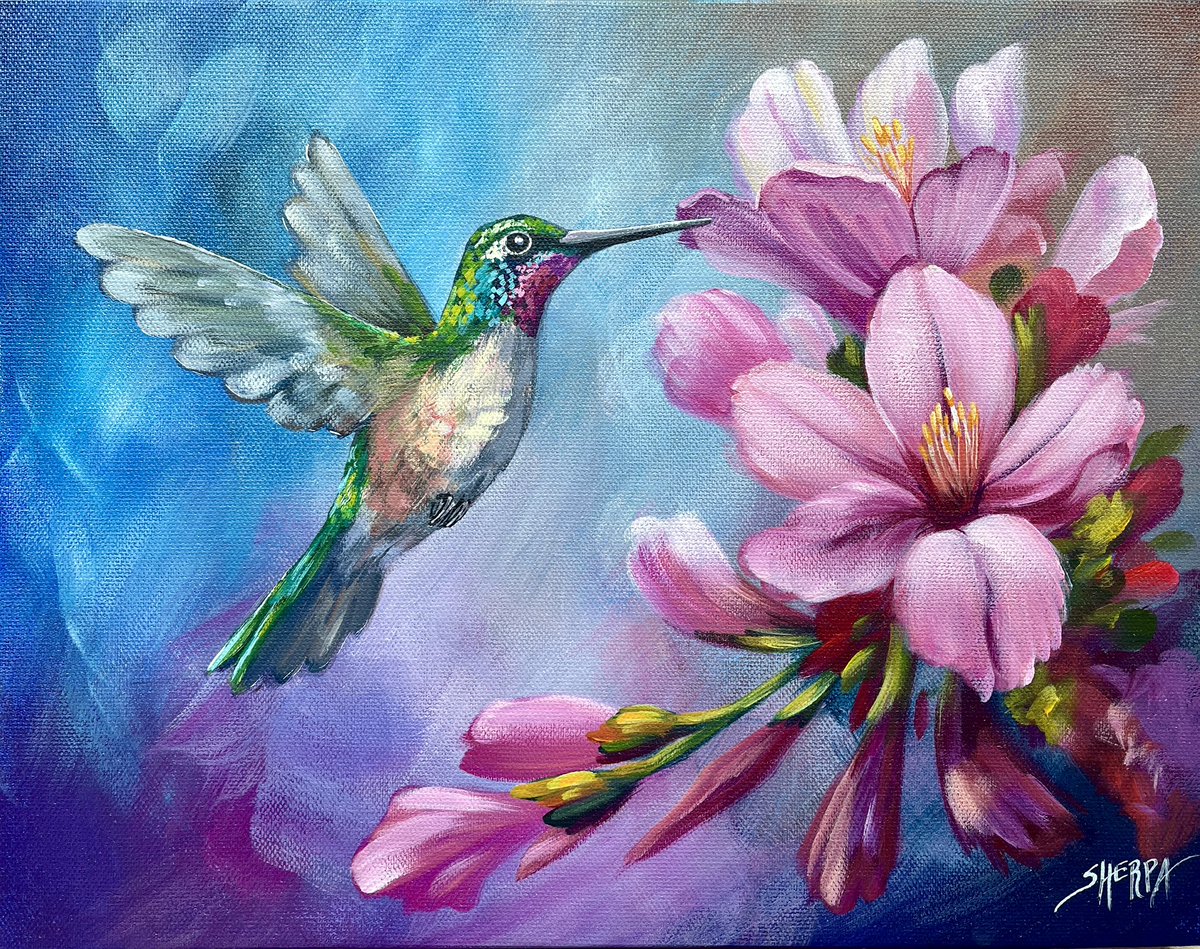 1pm edt Premier today youtu.be/OlvlJ1MHtIo How to paint a hummingbird and pink Hibiscus Flower 🌟