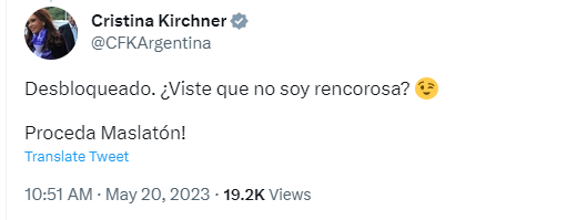 CarlosMaslaton's tweet photo. Gracias por su amable reconsideración, Vicepresidenta Cristina. https://t.co/797DzSplVr