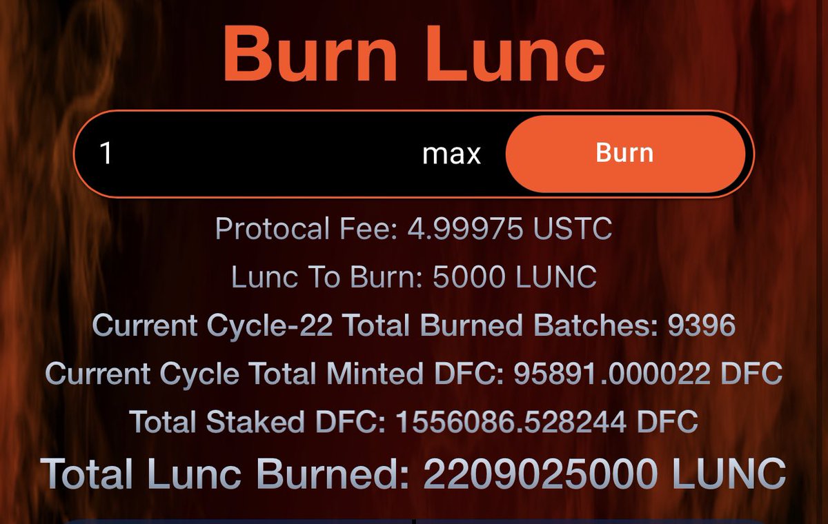 DFClunc's tweet photo. 2.2B LUNC burned so far!

Who is bullish on DFLunc?

LFB!!🔥🔥🔥

We believe in community power! 

🫡🫡🫡

#LUNCcommunity #Burn2Earn #LuncBurn #DFLunc #LUNC #USTC 
#DFC https://t.co/iG5I1N2wPp