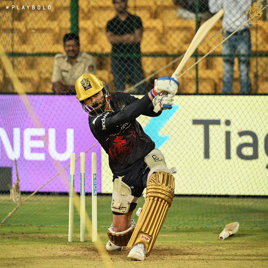 RCBTweets's tweet photo. Let’s make it another night to remember under the lights! 

Chinnaswamy is ready. King Kohli is ready. 😬🤞

#PlayBold #ನಮ್ಮRCB #IPL2023 https://t.co/xf9vEoFSvL