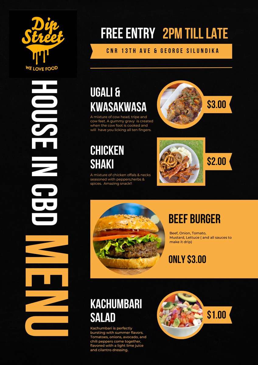 Dip Street (@dipstreet_zw) on Twitter photo We are meeting at <a href="/HouseInCBD/">HousingOffice</a> for some amazing East African street food @ reasonable prices. See you at the HOUSING OFFICE #Bulawayo #QueenB . Free Entry! We are meeting at <a href="/HouseInCBD/">HousingOffice</a> for some amazing East African street food @ reasonable prices. See you at the HOUSING OFFICE #Bulawayo #QueenB . Free Entry!